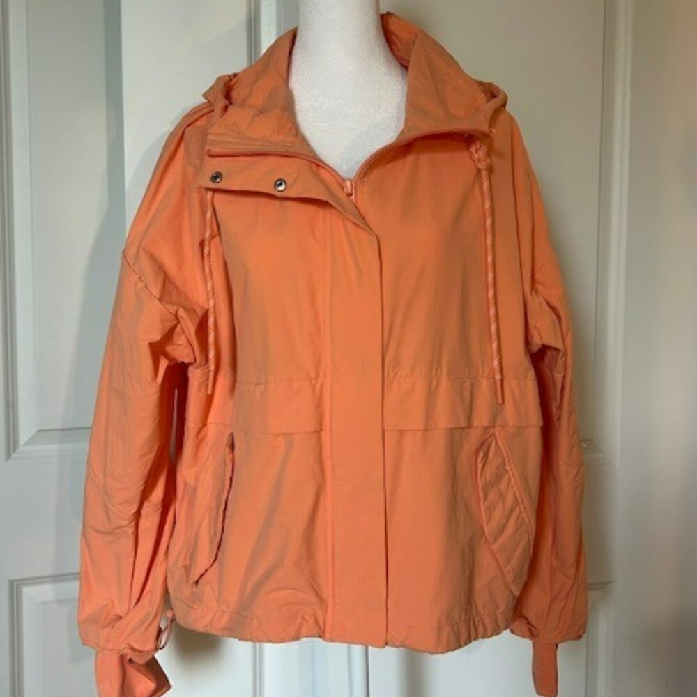 FLX Orange Hooded Athleisure Jacket NWOT (Women’s S/M, Lightweight Activewear)